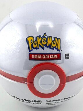 New Sealed Pokemon TCG White Poke Ball with 3 Booster Packs & 1 Coin